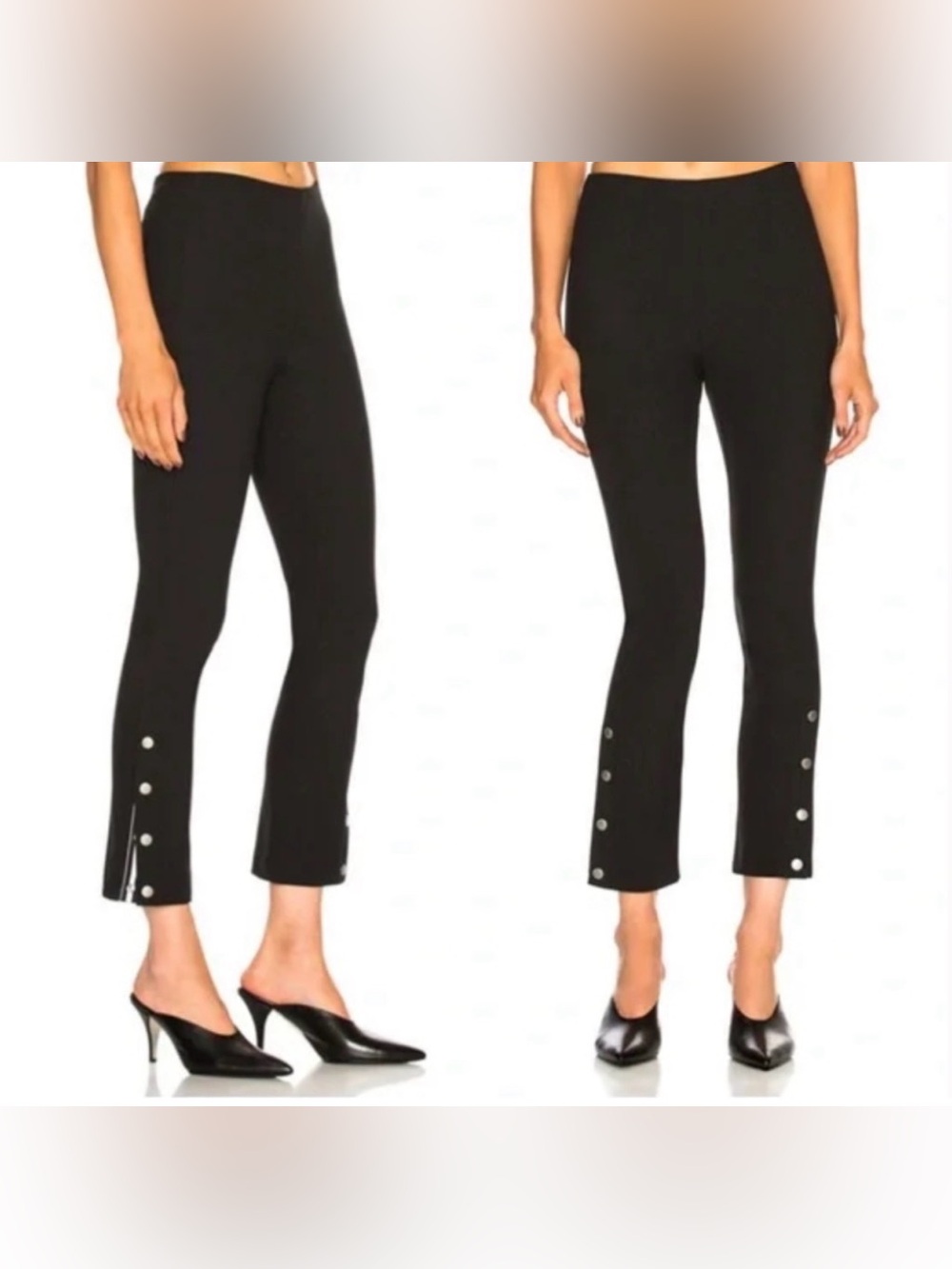 NEW Rag & Bone Simone Snap Cuff Ankle Pants Black Size 4